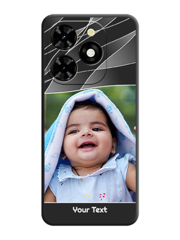 Custom Mixed Wave Lines - Photo on Space Black Soft Matte Mobile Cover - Tecno Spark 20C