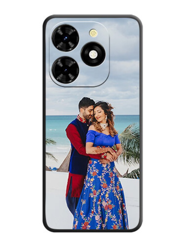 Custom Full Single Pic Upload On Space Black Personalized Soft Matte Phone Covers - Tecno Spark 20C