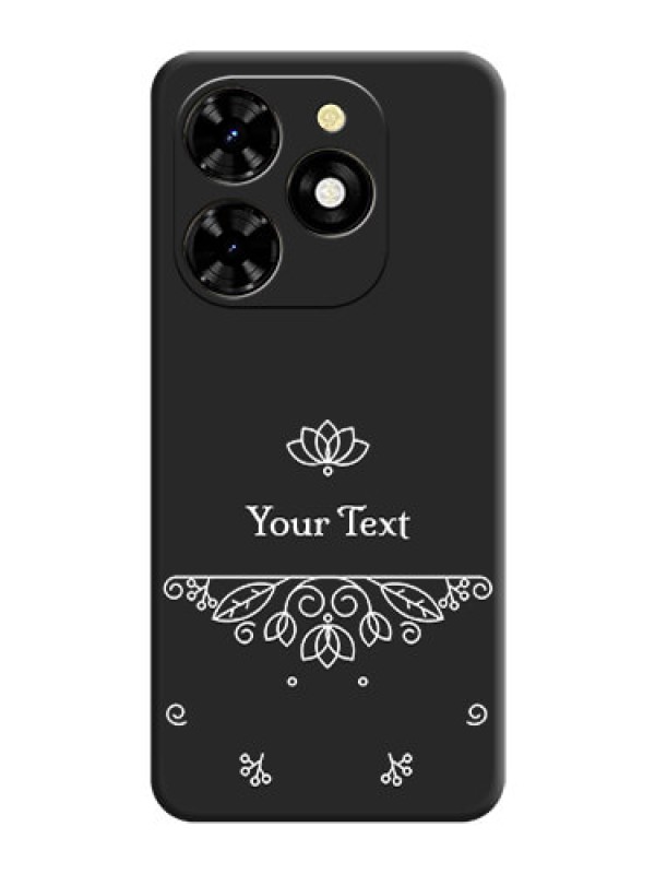Custom Lotus Garden Custom Text On Space Black Personalized Soft Matte Phone Covers - Tecno Spark 20C