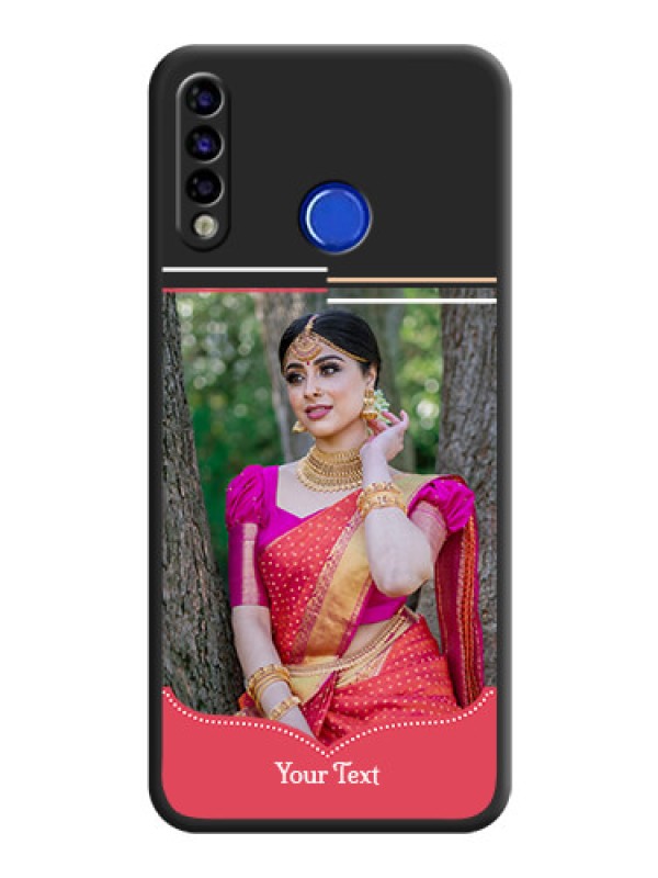 Custom Classic Plain Design with Name on Photo on Space Black Soft Matte Phone Cover - Tecno Spark 4