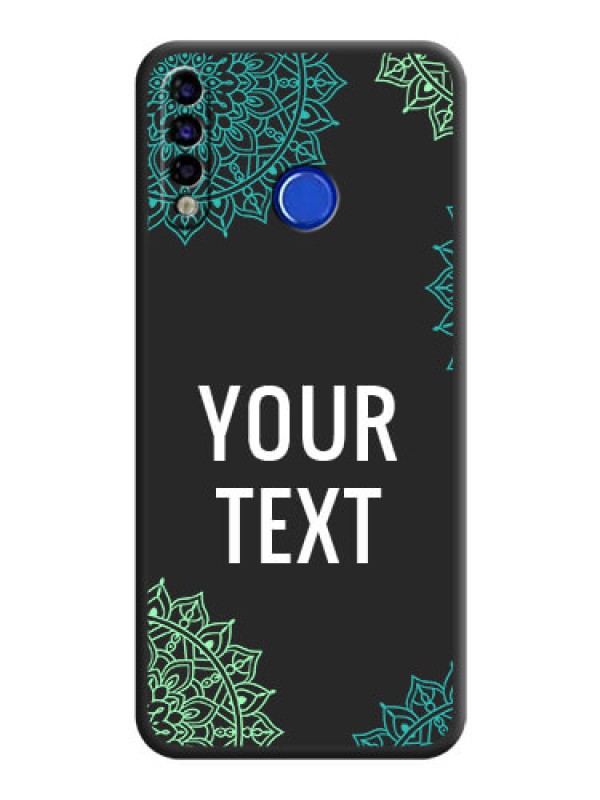 Custom Your Name with Floral Design on Space Black Custom Soft Matte Back Cover - Tecno Spark 4