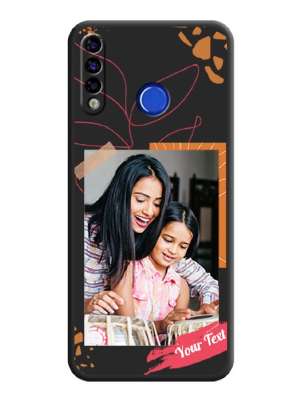 Custom Orange Photo Frame on Space Black Custom Soft Matte Phone Back Cover - Tecno Spark 4