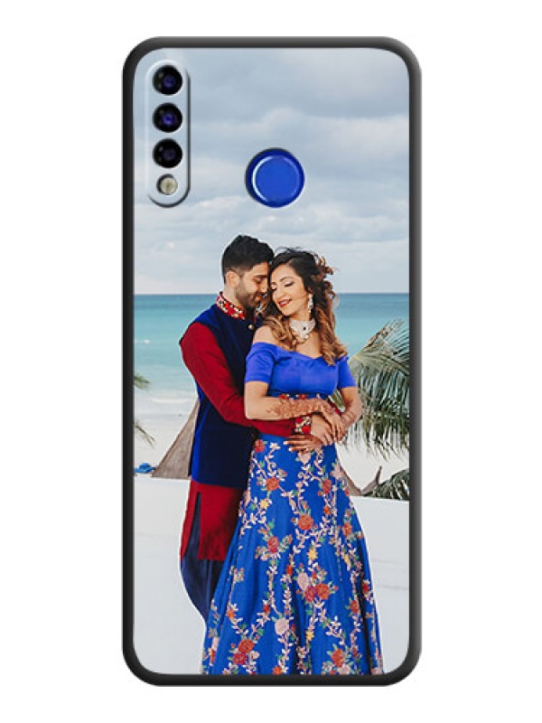Custom Full Single Pic Upload On Space Black Personalized Soft Matte Phone Covers -Tecno Spark 4