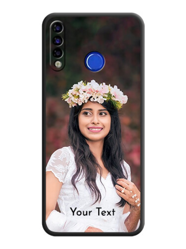 Custom Full Single Pic Upload With Text On Space Black Personalized Soft Matte Phone Covers -Tecno Spark 4