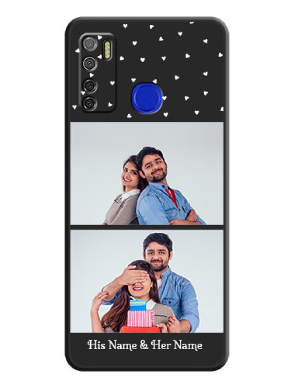 Custom Miniature Love Symbols with Name on Space Black Custom Soft Matte Back Cover - Tecno Spark 5 Pro