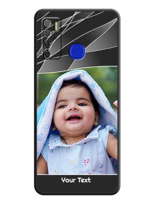 Custom Mixed Wave Lines on Photo on Space Black Soft Matte Mobile Cover - Tecno Spark 5 Pro