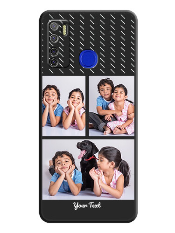 Custom Cross Dotted Pattern with 2 Image Holder  on Personalised Space Black Soft Matte Cases - Tecno Spark 5 Pro