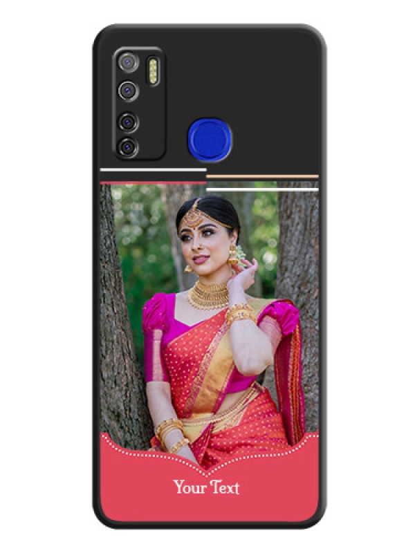 Custom Classic Plain Design with Name on Photo on Space Black Soft Matte Phone Cover - Tecno Spark 5 Pro