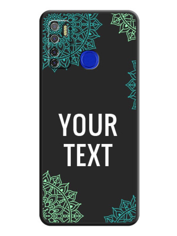 Custom Your Name with Floral Design on Space Black Custom Soft Matte Back Cover - Tecno Spark 5 Pro
