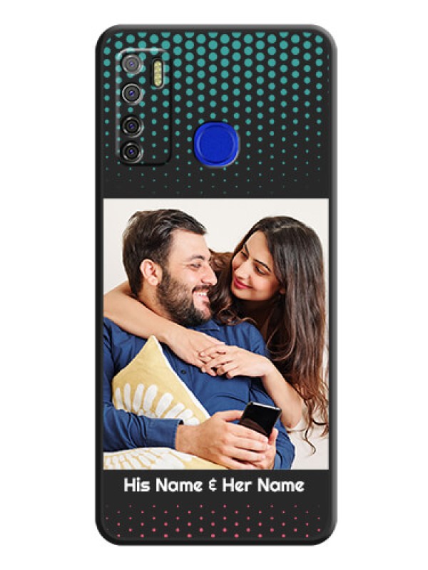 Custom Faded Dots with Grunge Photo Frame and Text on Space Black Custom Soft Matte Phone Cases - Tecno Spark 5 Pro