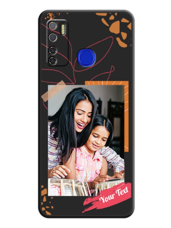 Custom Orange Photo Frame on Space Black Custom Soft Matte Phone Back Cover - Tecno Spark 5 Pro