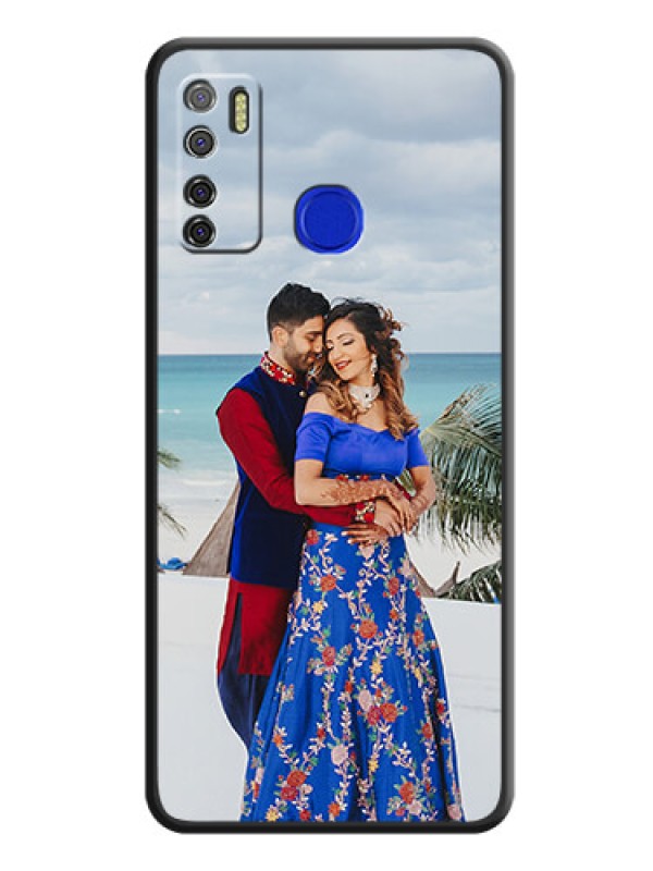 Custom Full Single Pic Upload On Space Black Personalized Soft Matte Phone Covers -Tecno Spark 5 Pro