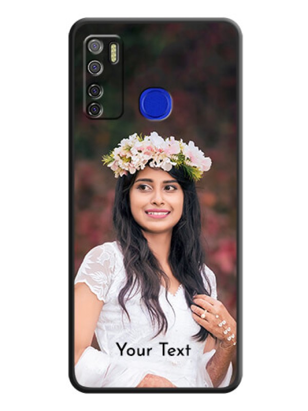Custom Full Single Pic Upload With Text On Space Black Personalized Soft Matte Phone Covers -Tecno Spark 5 Pro