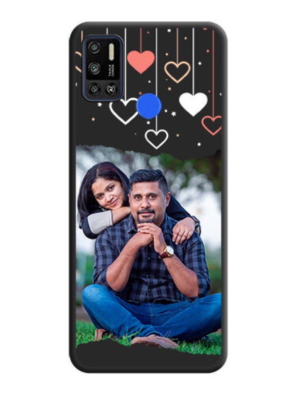 Custom Love Hangings with Splash Wave Picture on Space Black Custom Soft Matte Phone Back Cover - Tecno Spark 6 Air