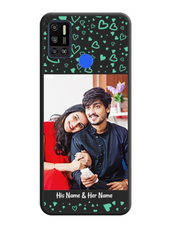 Custom Sea Green Indefinite Love Pattern on Photo on Space Black Soft Matte Mobile Cover - Tecno Spark 6 Air