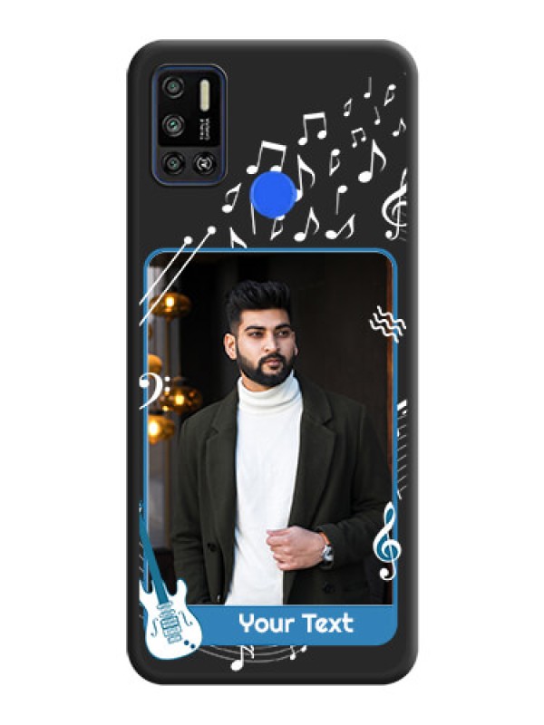 Custom Musical Theme Design with Text on Photo on Space Black Soft Matte Mobile Case - Tecno Spark 6 Air