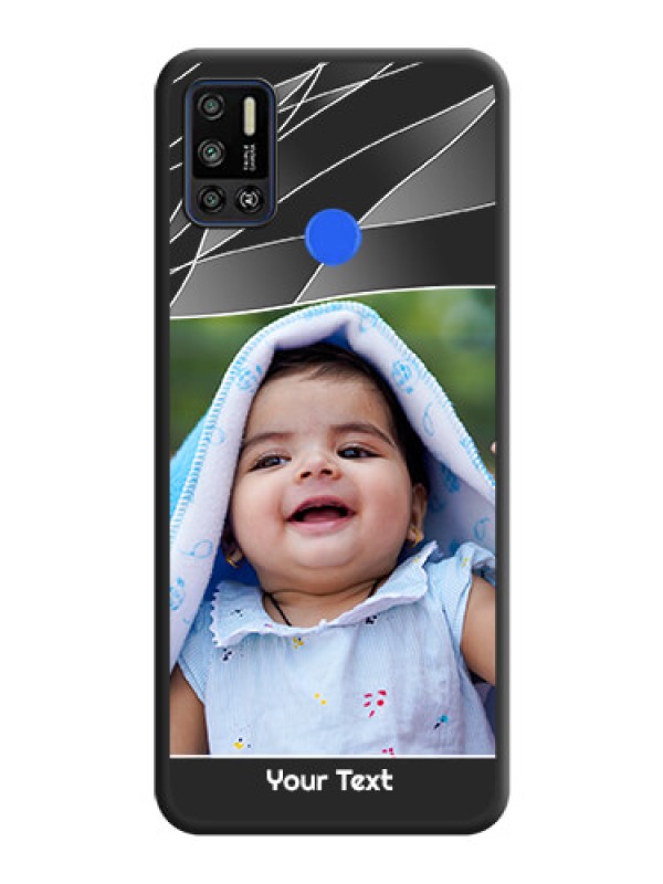 Custom Mixed Wave Lines on Photo on Space Black Soft Matte Mobile Cover - Tecno Spark 6 Air