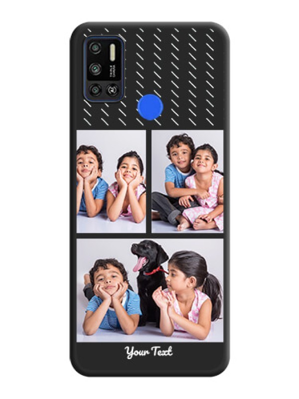Custom Cross Dotted Pattern with 2 Image Holder  on Personalised Space Black Soft Matte Cases - Tecno Spark 6 Air