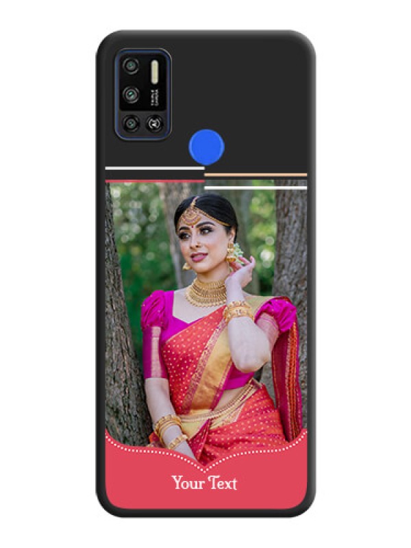 Custom Classic Plain Design with Name on Photo on Space Black Soft Matte Phone Cover - Tecno Spark 6 Air
