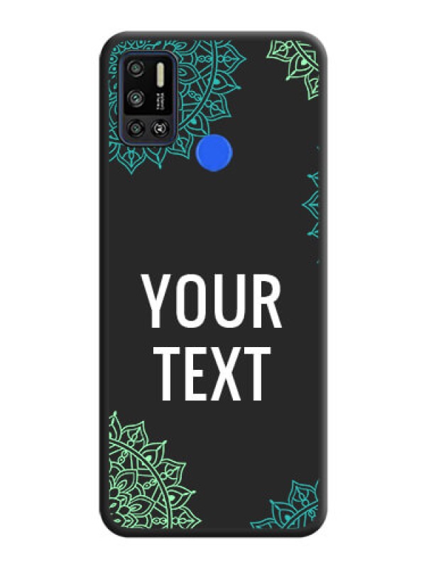 Custom Your Name with Floral Design on Space Black Custom Soft Matte Back Cover - Tecno Spark 6 Air