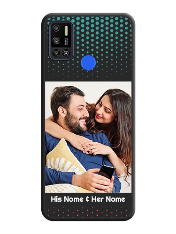 Custom Faded Dots with Grunge Photo Frame and Text on Space Black Custom Soft Matte Phone Cases - Tecno Spark 6 Air