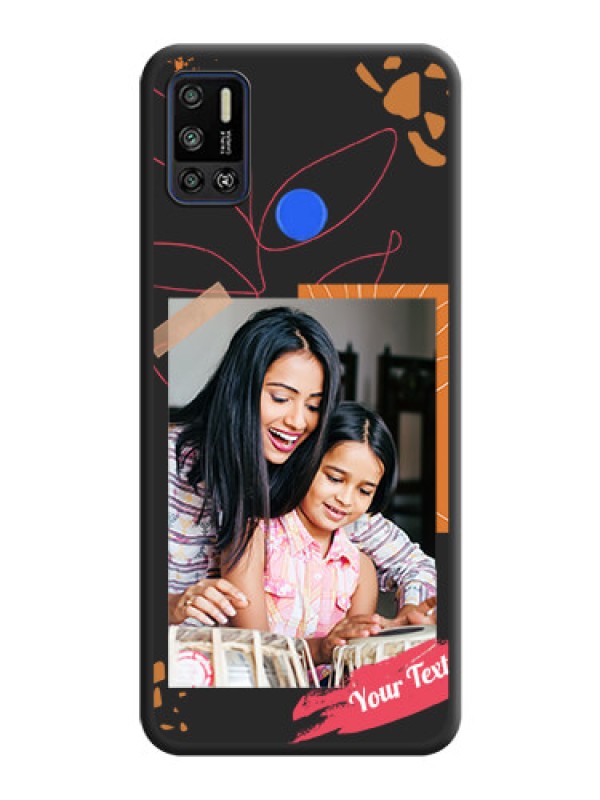 Custom Orange Photo Frame on Space Black Custom Soft Matte Phone Back Cover - Tecno Spark 6 Air