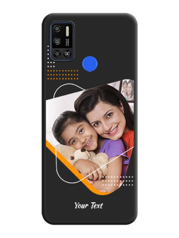 Custom Yellow Triangle on Photo on Space Black Soft Matte Phone Cover - Tecno Spark 6 Air