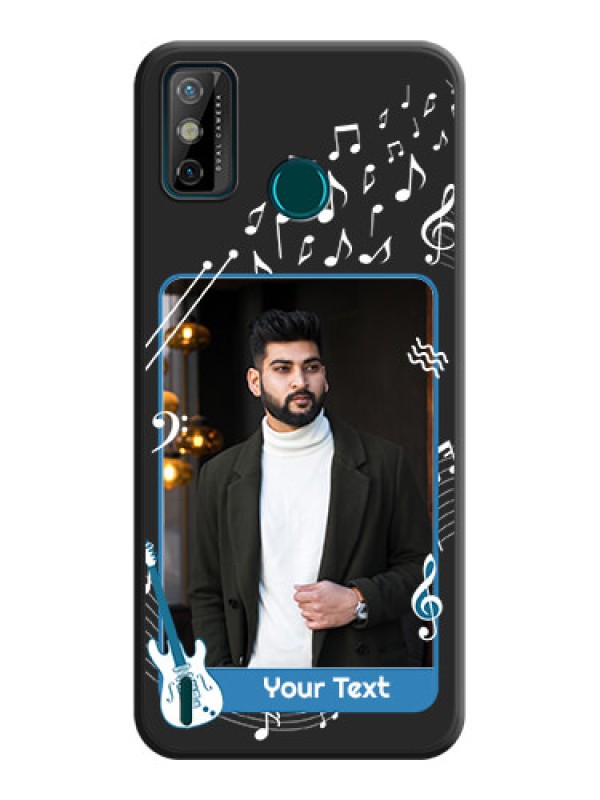 Custom Musical Theme Design with Text on Photo on Space Black Soft Matte Mobile Case - Tecno Spark 6 Go