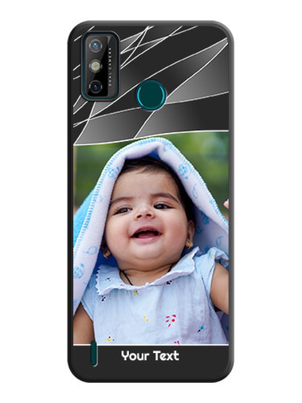 Custom Mixed Wave Lines on Photo on Space Black Soft Matte Mobile Cover - Tecno Spark 6 Go