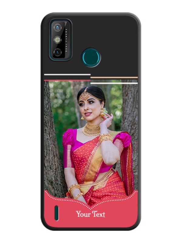 Custom Classic Plain Design with Name on Photo on Space Black Soft Matte Phone Cover - Tecno Spark 6 Go