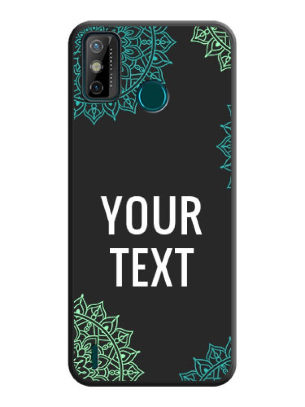 Custom Your Name with Floral Design on Space Black Custom Soft Matte Back Cover - Tecno Spark 6 Go