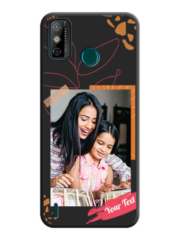 Custom Orange Photo Frame on Space Black Custom Soft Matte Phone Back Cover - Tecno Spark 6 Go