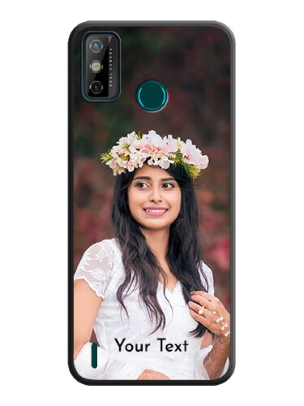 Custom Full Single Pic Upload With Text On Space Black Personalized Soft Matte Phone Covers -Tecno Spark 6 Go