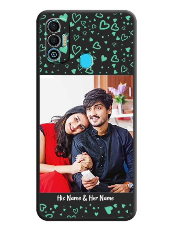 Custom Sea Green Indefinite Love Pattern on Photo on Space Black Soft Matte Mobile Cover - Tecno Spark 7T
