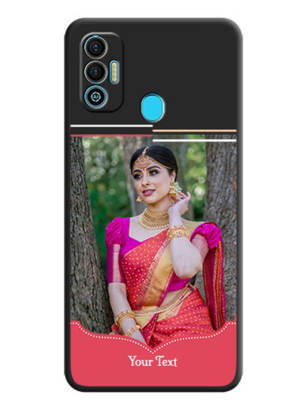 Custom Classic Plain Design with Name on Photo on Space Black Soft Matte Phone Cover - Tecno Spark 7T