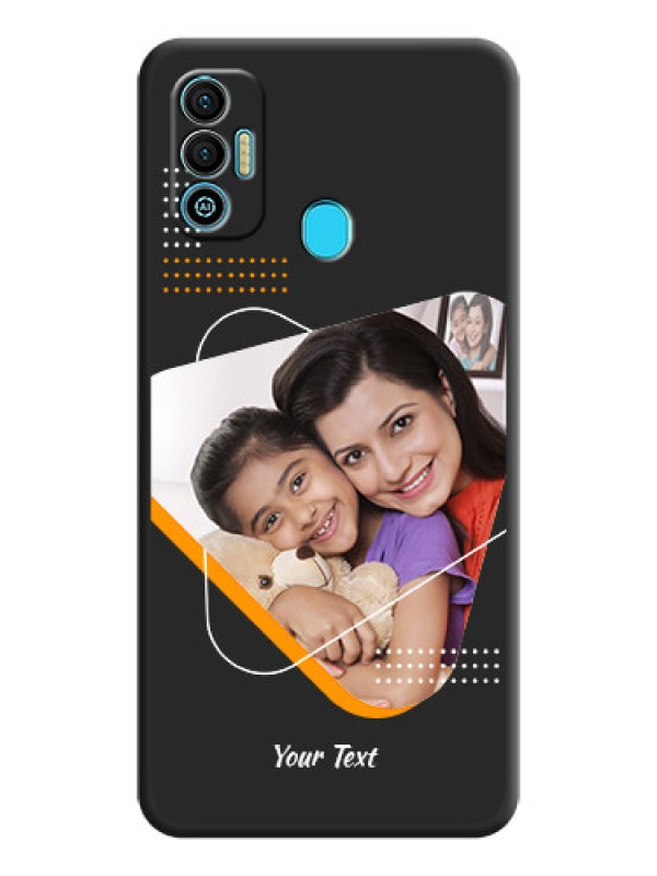 Custom Yellow Triangle on Photo on Space Black Soft Matte Phone Cover - Tecno Spark 7T