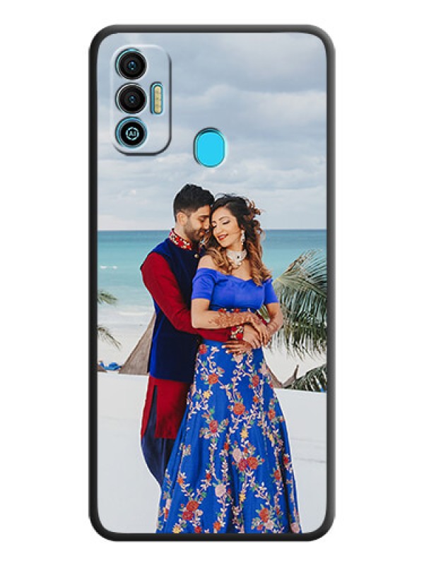 Custom Full Single Pic Upload On Space Black Personalized Soft Matte Phone Covers -Tecno Spark 7T