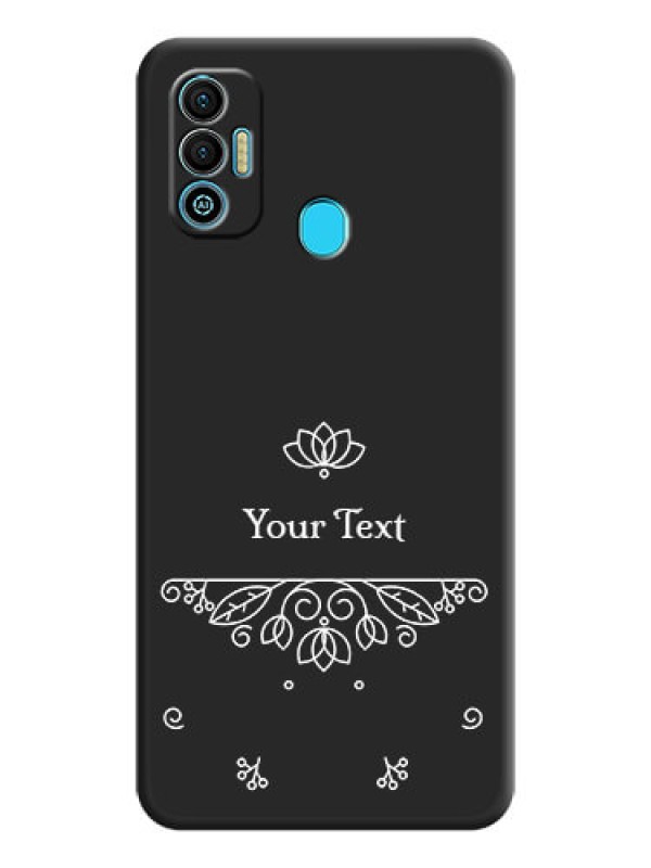 Custom Lotus Garden Custom Text On Space Black Personalized Soft Matte Phone Covers -Tecno Spark 7T