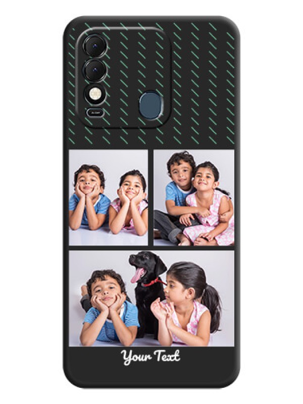 Custom Cross Dotted Pattern with 2 Image Holder  on Personalised Space Black Soft Matte Cases - Tecno Spark 8