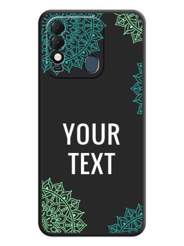 Custom Your Name with Floral Design on Space Black Custom Soft Matte Back Cover - Tecno Spark 8