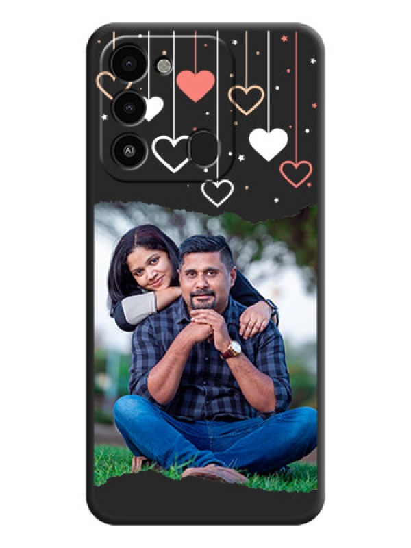 Custom Love Hangings with Splash Wave Picture on Space Black Custom Soft Matte Phone Back Cover - Tecno Spark 8C