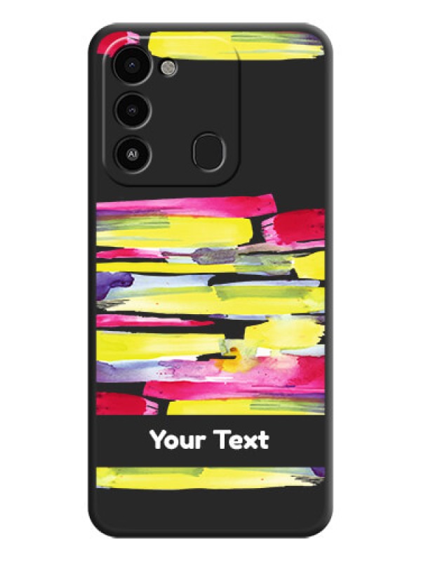 Custom Brush Coloured on Space Black Personalized Soft Matte Phone Covers - Tecno Spark 8C
