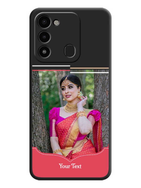 Custom Classic Plain Design with Name on Photo on Space Black Soft Matte Phone Cover - Tecno Spark 8C