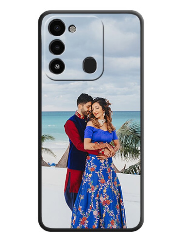 Custom Full Single Pic Upload On Space Black Personalized Soft Matte Phone Covers -Tecno Spark 8C