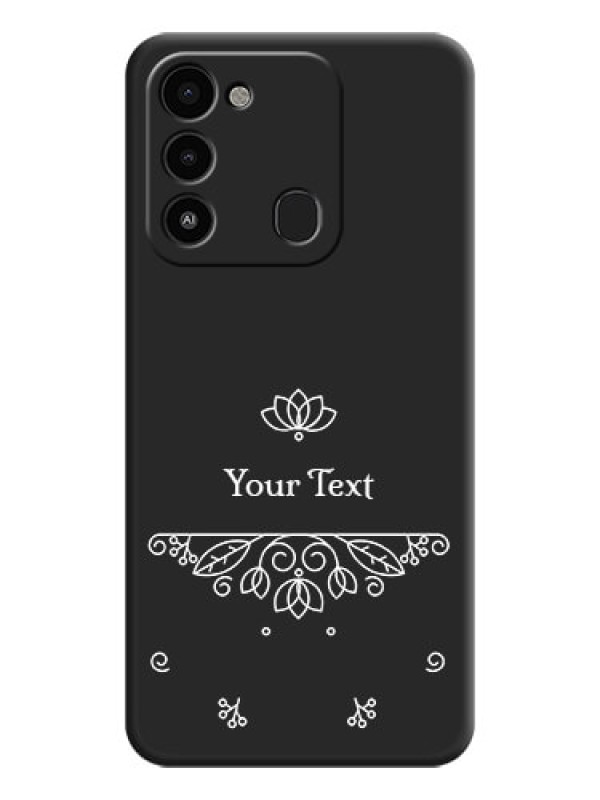 Custom Lotus Garden Custom Text On Space Black Personalized Soft Matte Phone Covers -Tecno Spark 8C