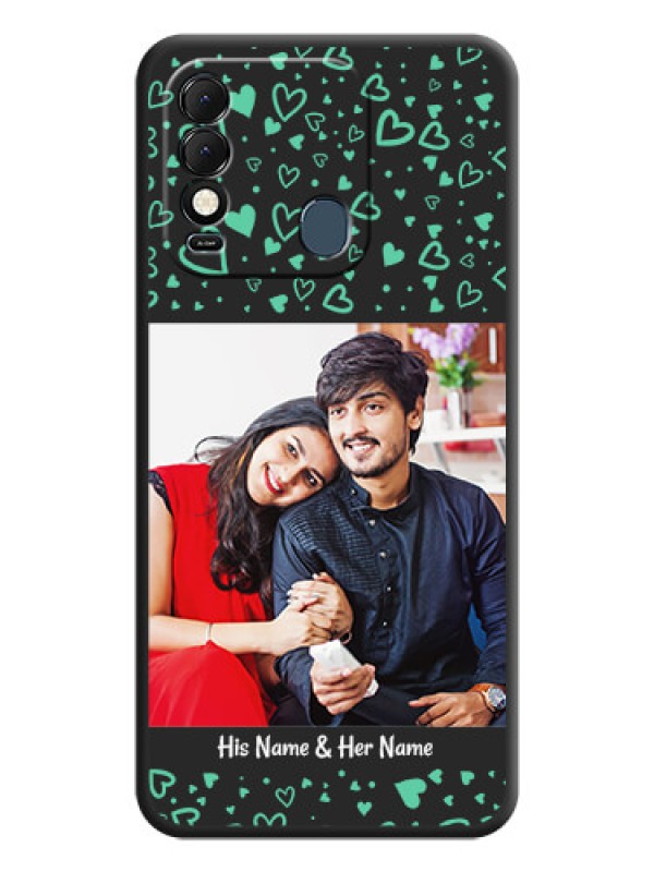 Custom Sea Green Indefinite Love Pattern on Photo on Space Black Soft Matte Mobile Cover - Tecno Spark 8T
