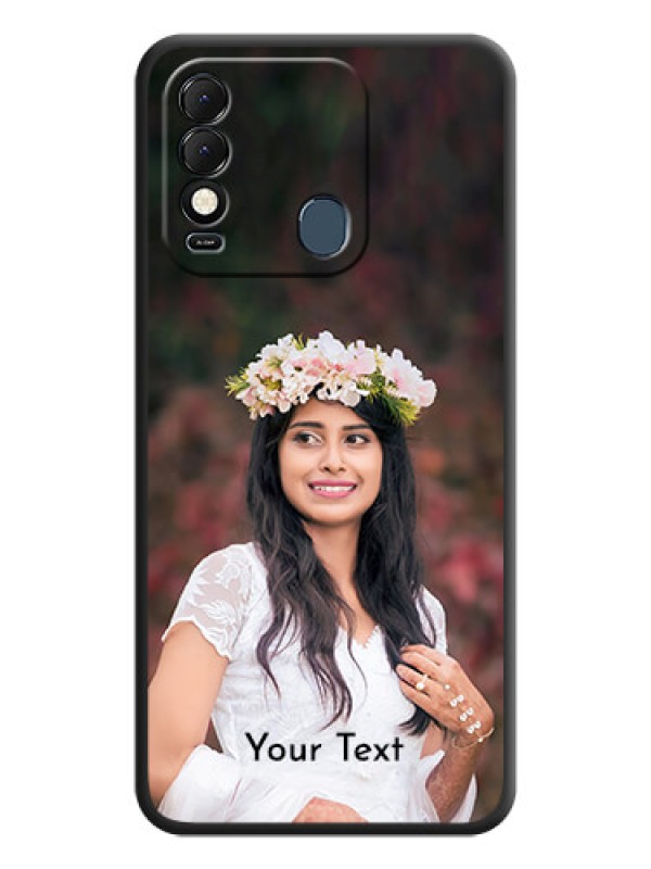 Custom Full Single Pic Upload With Text On Space Black Personalized Soft Matte Phone Covers -Tecno Spark 8T