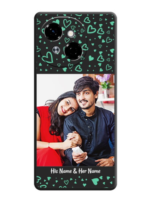 Custom Sea Green Indefinite Love Pattern on Photo On Space Black Custom Soft Matte Mobile Back Cover - Spark Go 1