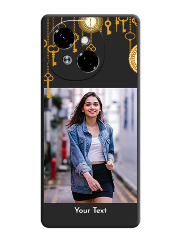 Custom Decorative Design with Text On Space Black Custom Soft Matte Mobile Back Cover - Spark Go 1