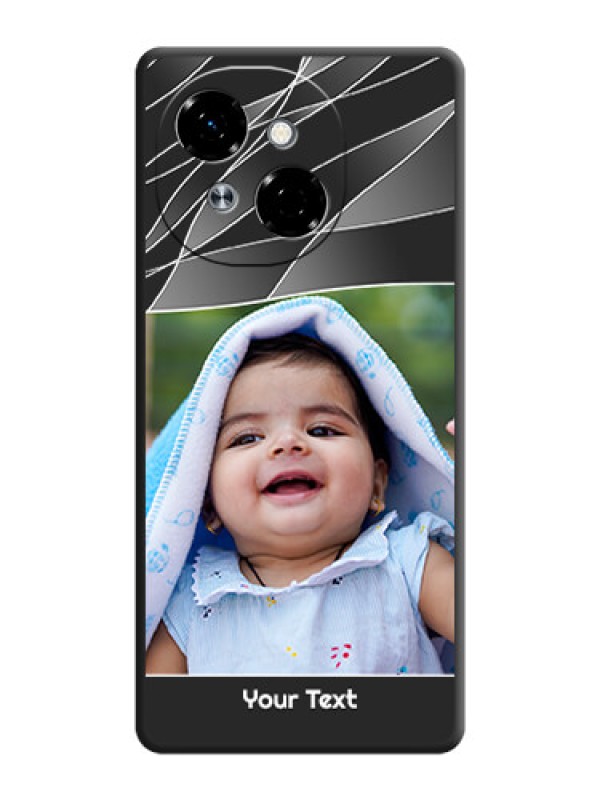 Custom Mixed Wave Lines on Photo On Space Black Custom Soft Matte Mobile Back Cover - Spark Go 1